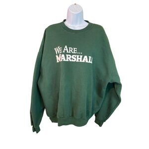 We Are Marshall Sweatshirt 2X Green Jerzees 2000s College Sports Cozycore Y2K